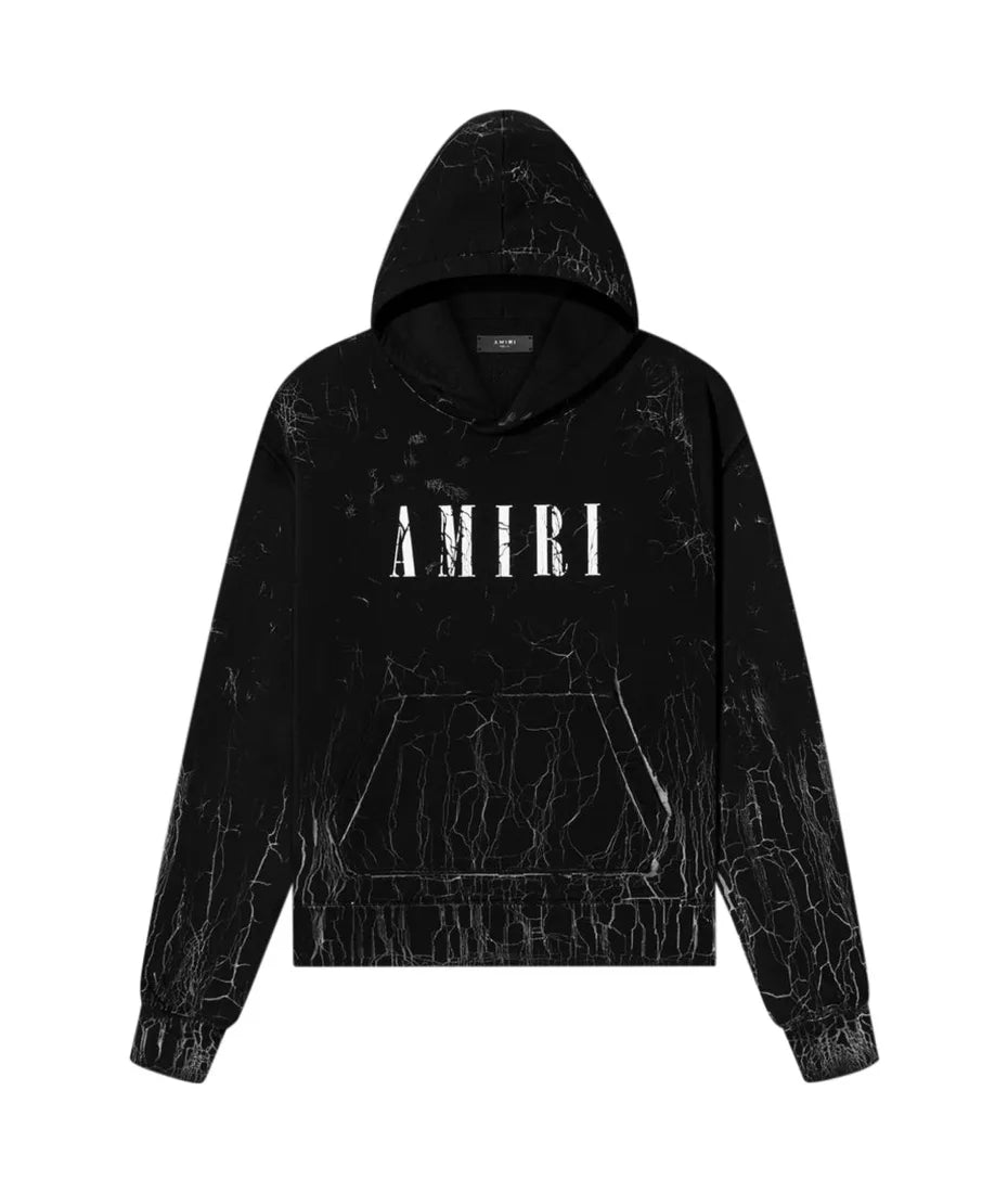 Cracked Dye Core Logo Hoodie Black