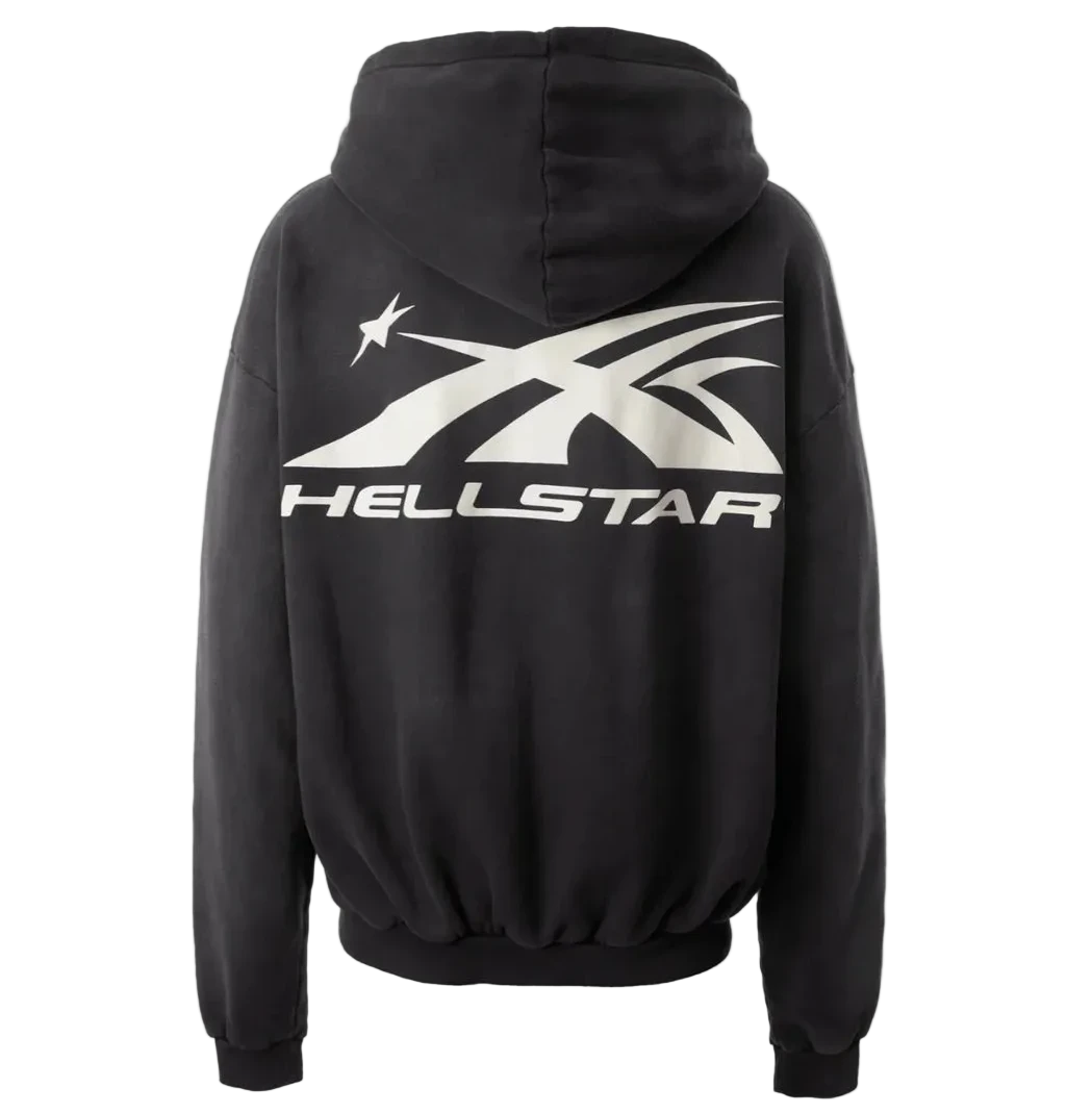 Sports Black Zip Up Hoodie