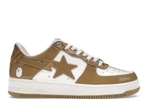 A Bathing Ape Bape Sta Patent Leather White Beige