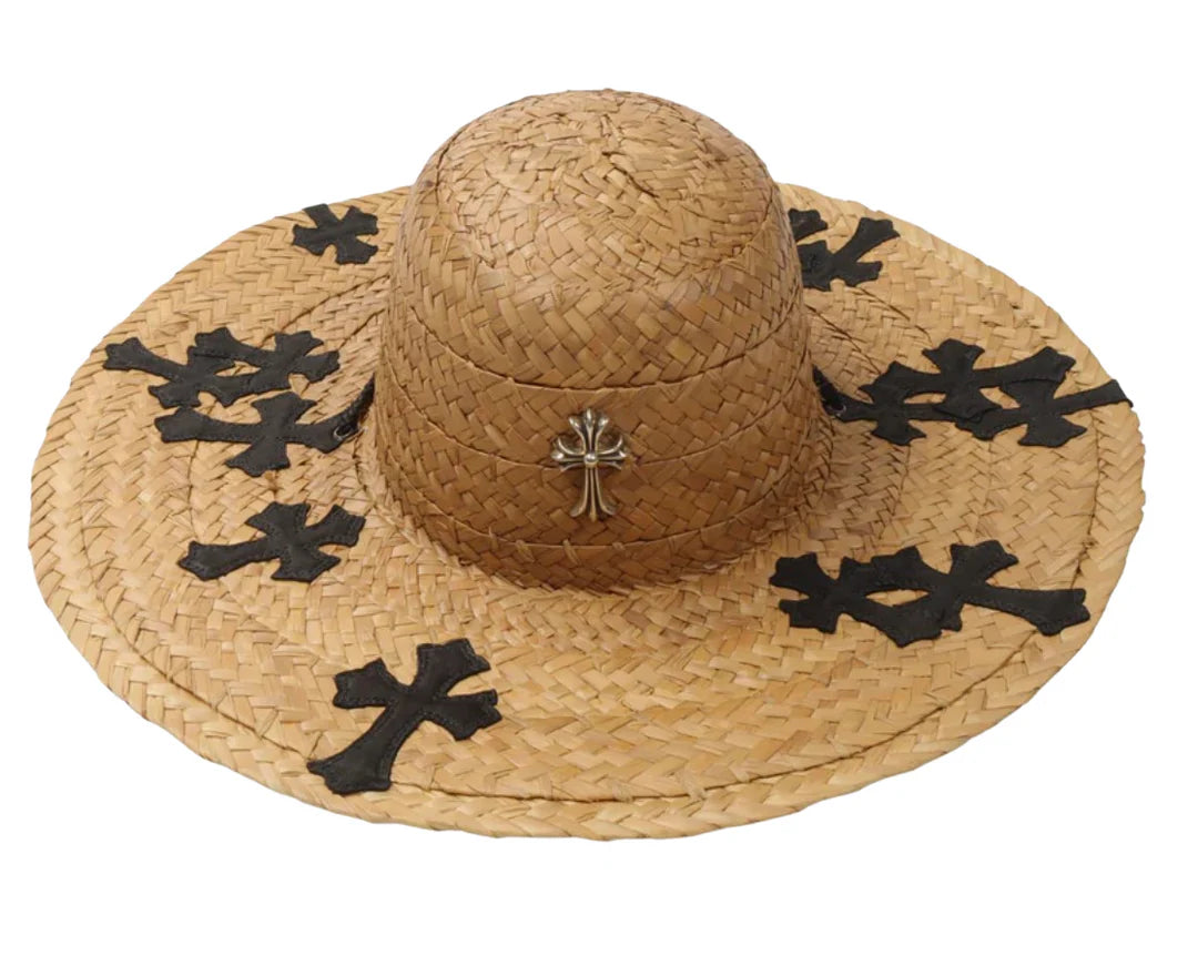 '14 Leather Patch' Straw Hat