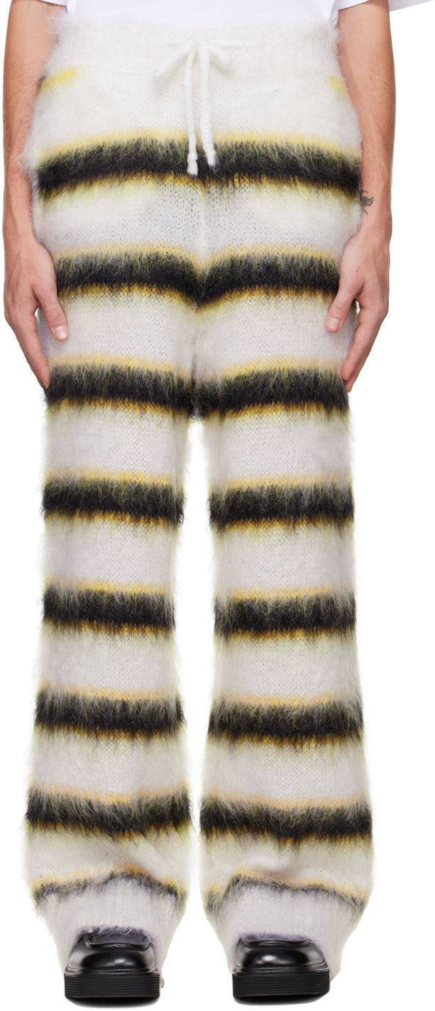 MARNI Mohair Striped Pant White