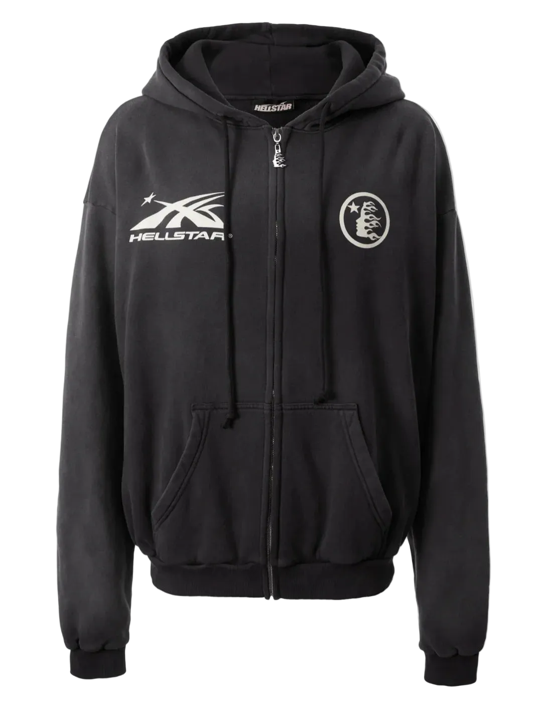 Sports Black Zip Up Hoodie