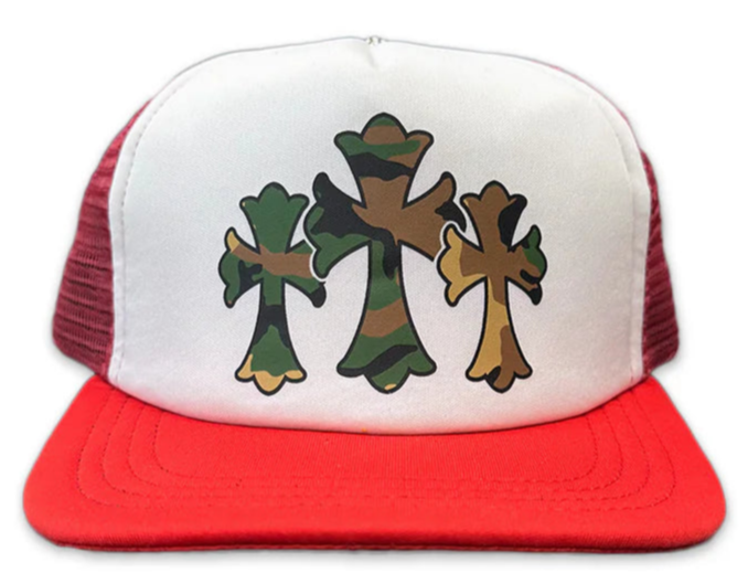 Chrome Hearts 'Camo Triple Cross' Red Trucker