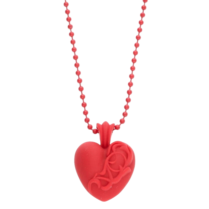 Silichrome Necklace Red Heart Pendant
