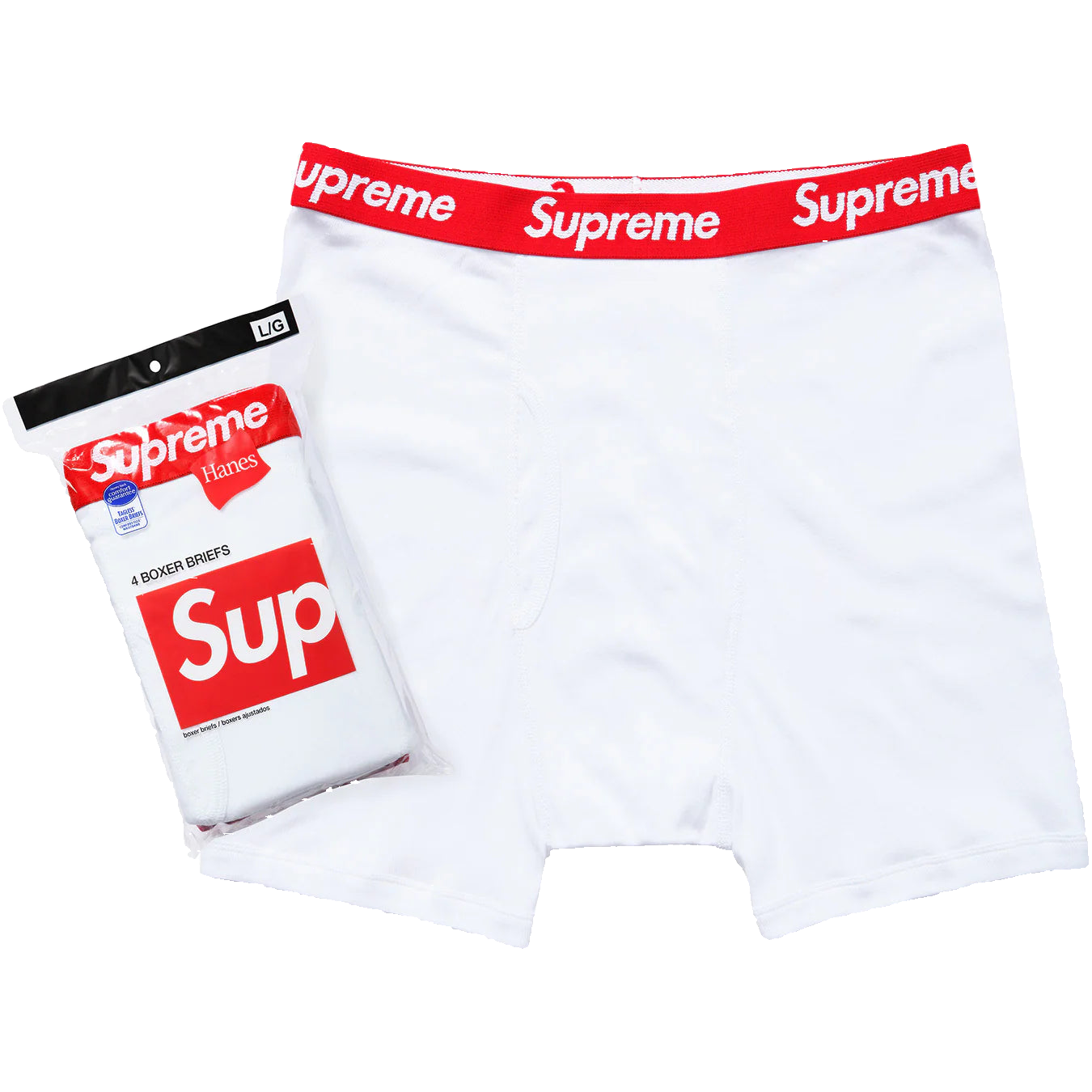 Hanes Boxer Briefs 4 Pack White