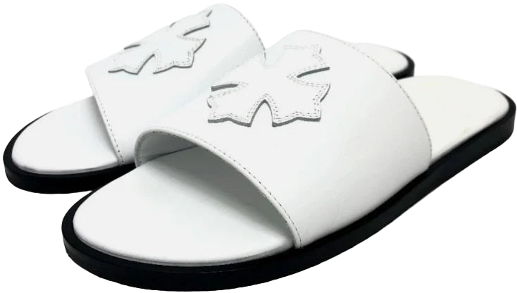 Cross Patch White Sandals