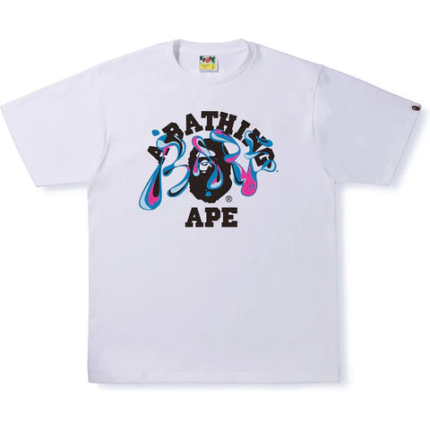 Marble Camo Liquid College Tee White