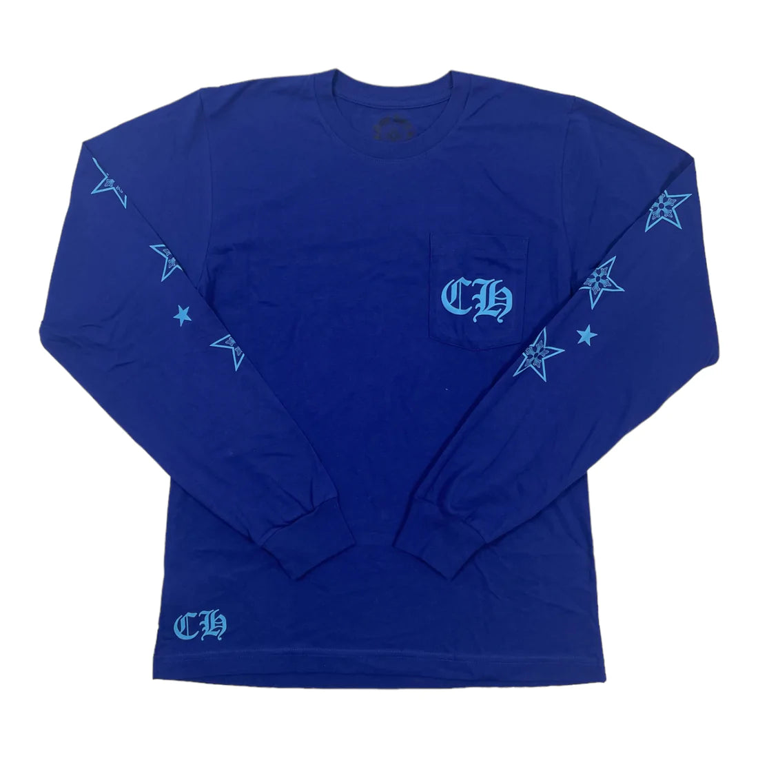 Stars Pocket Logo L/S T-Shirt Blue