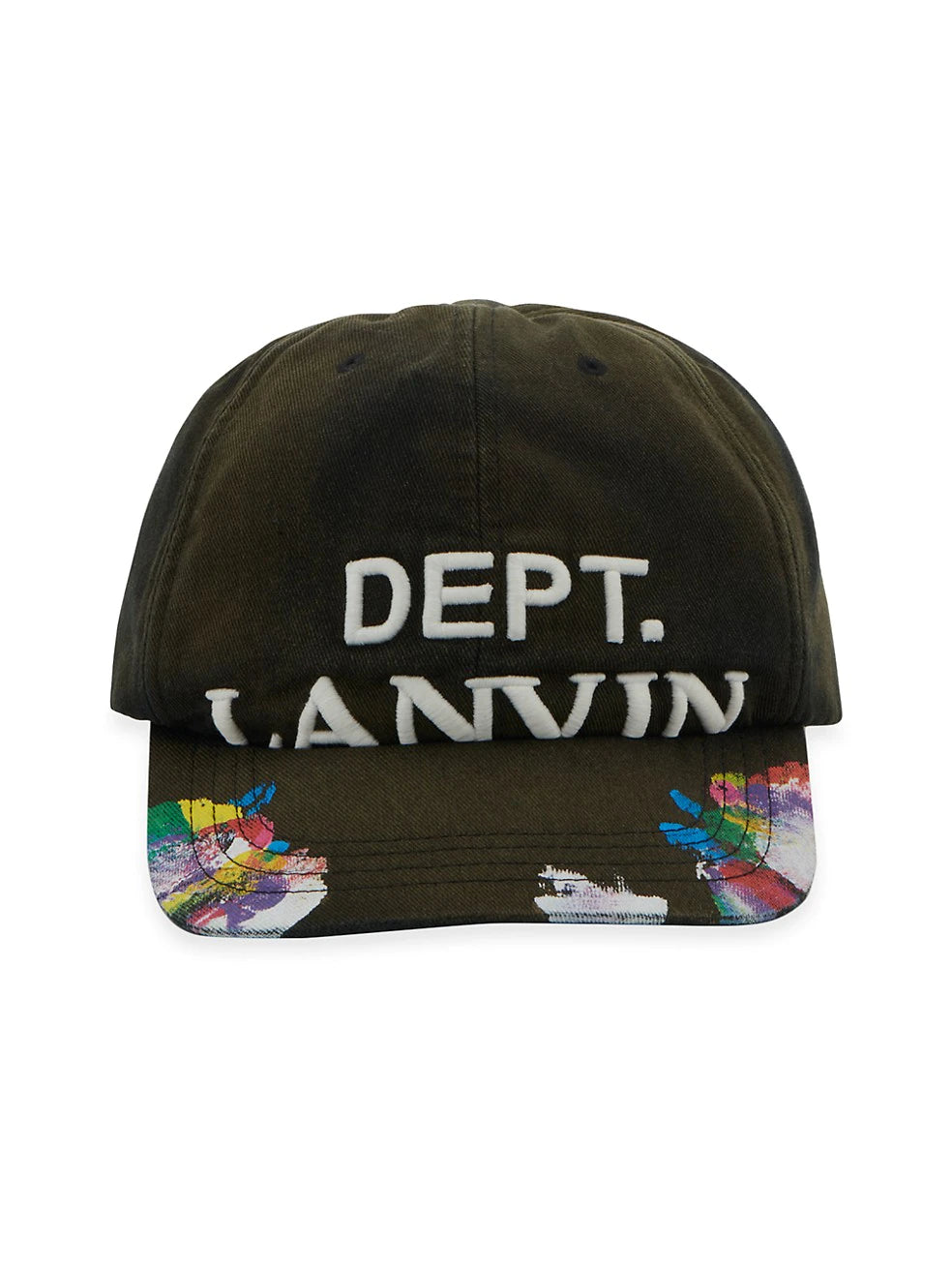 x Lanvin Paint Drip Baseball Cap Black