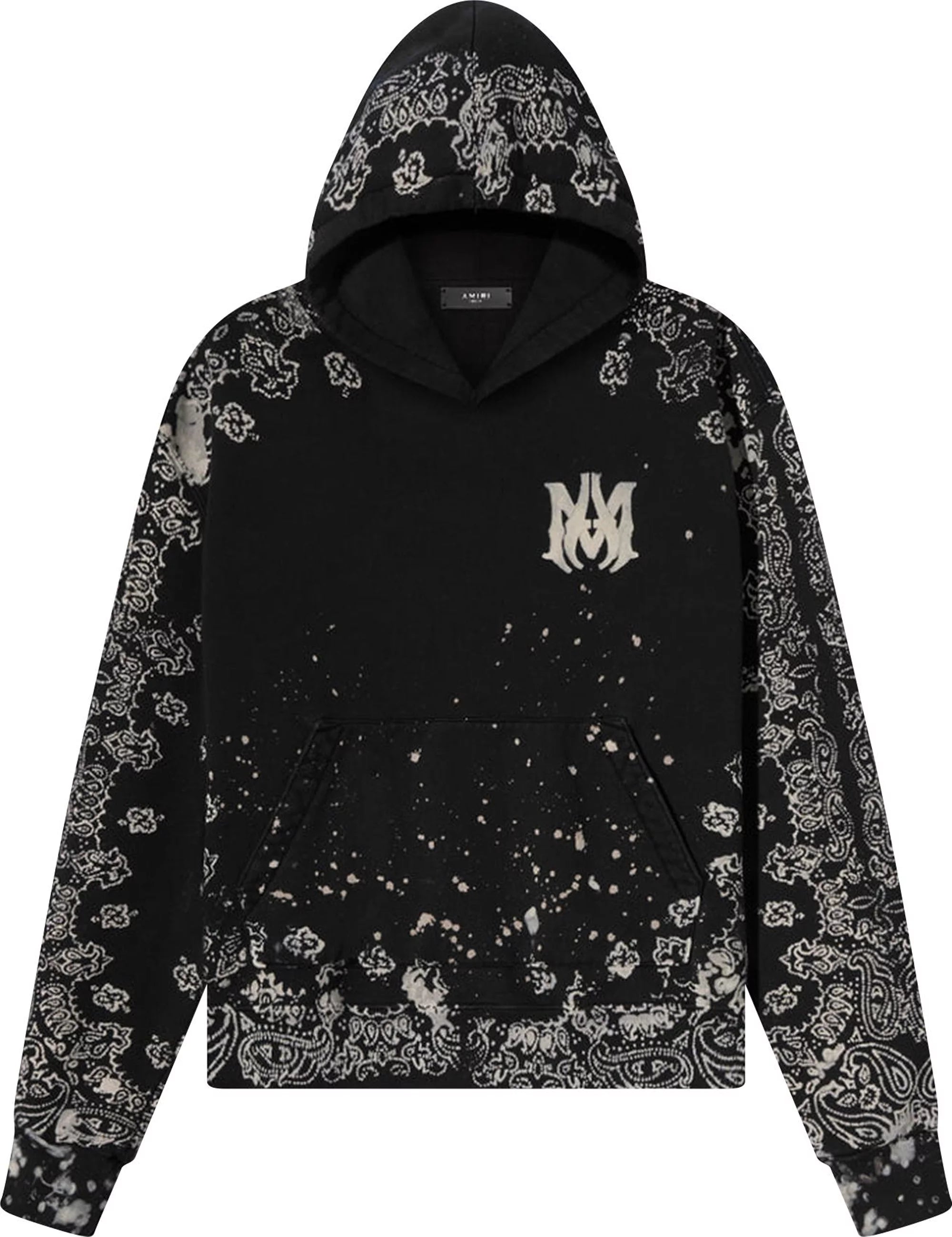 Bandana Bleach All Over Hoodie Black