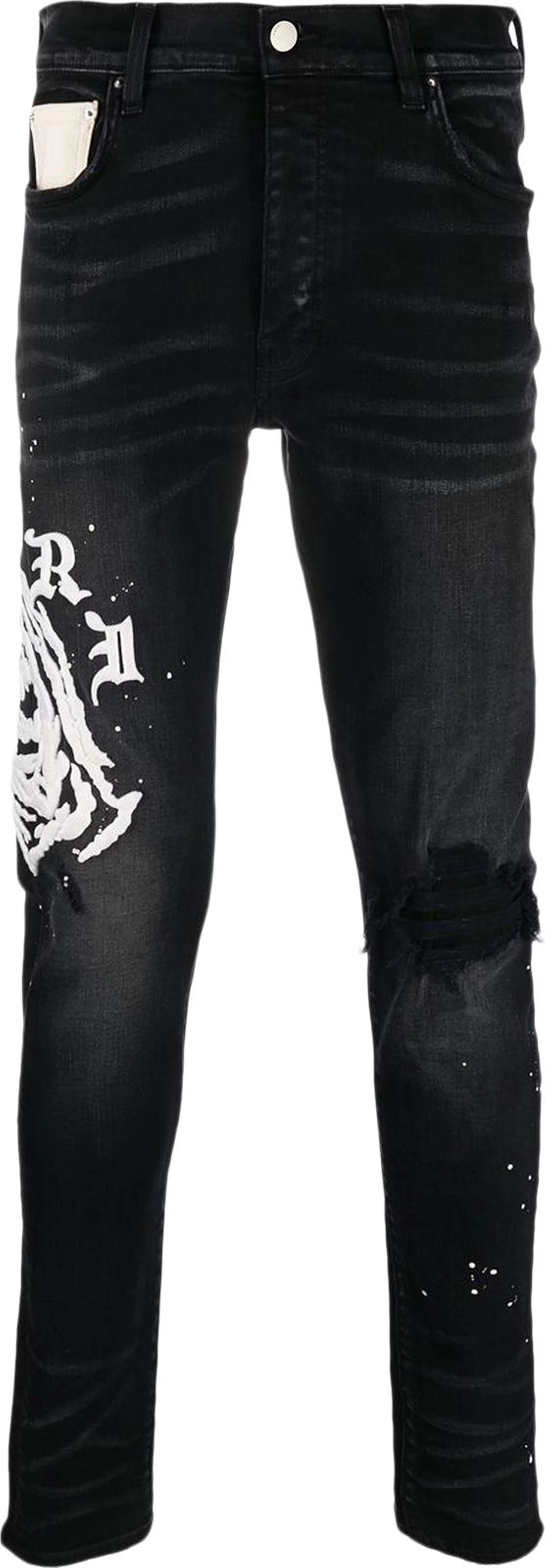 Amiri x Wes Lang Reaper Logo Jean Aged Black