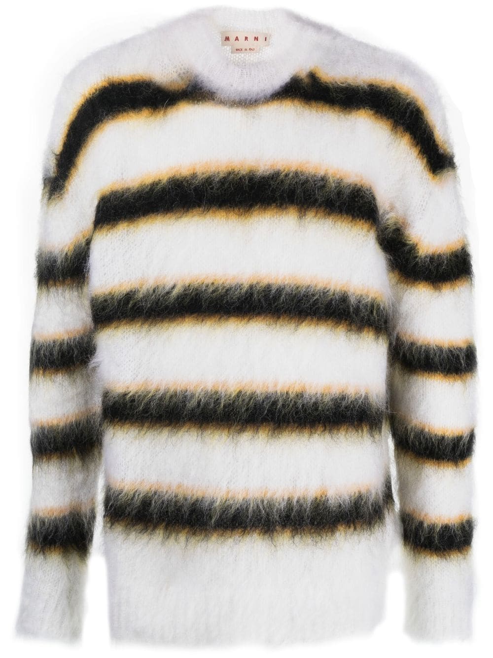 MARNI Mohair Striped Sweater White