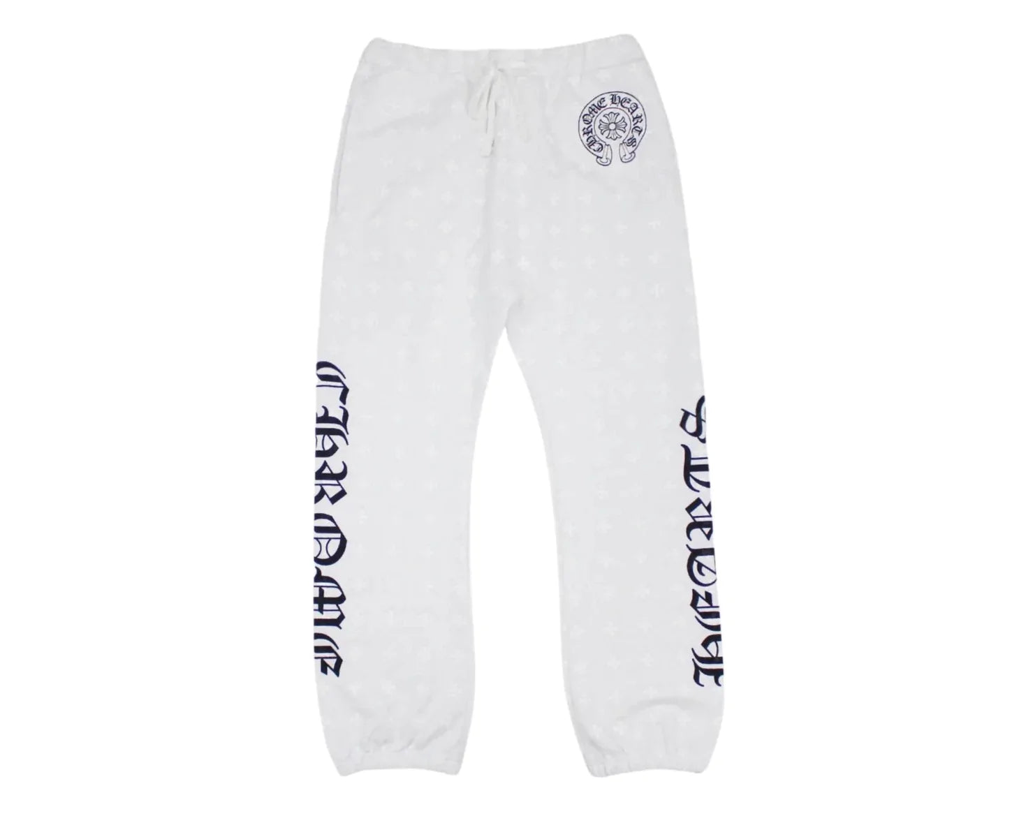 Plus Cross Monogram All Over Print Sweatpants White