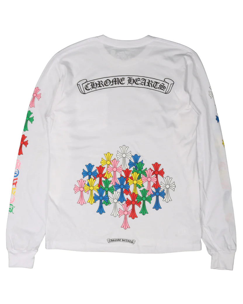 Multi Color Cross L/S T-shirt White
