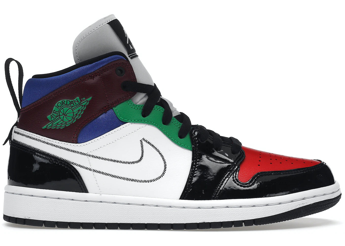 Jordan 1 Mid SE Black White Multi-Color (W)