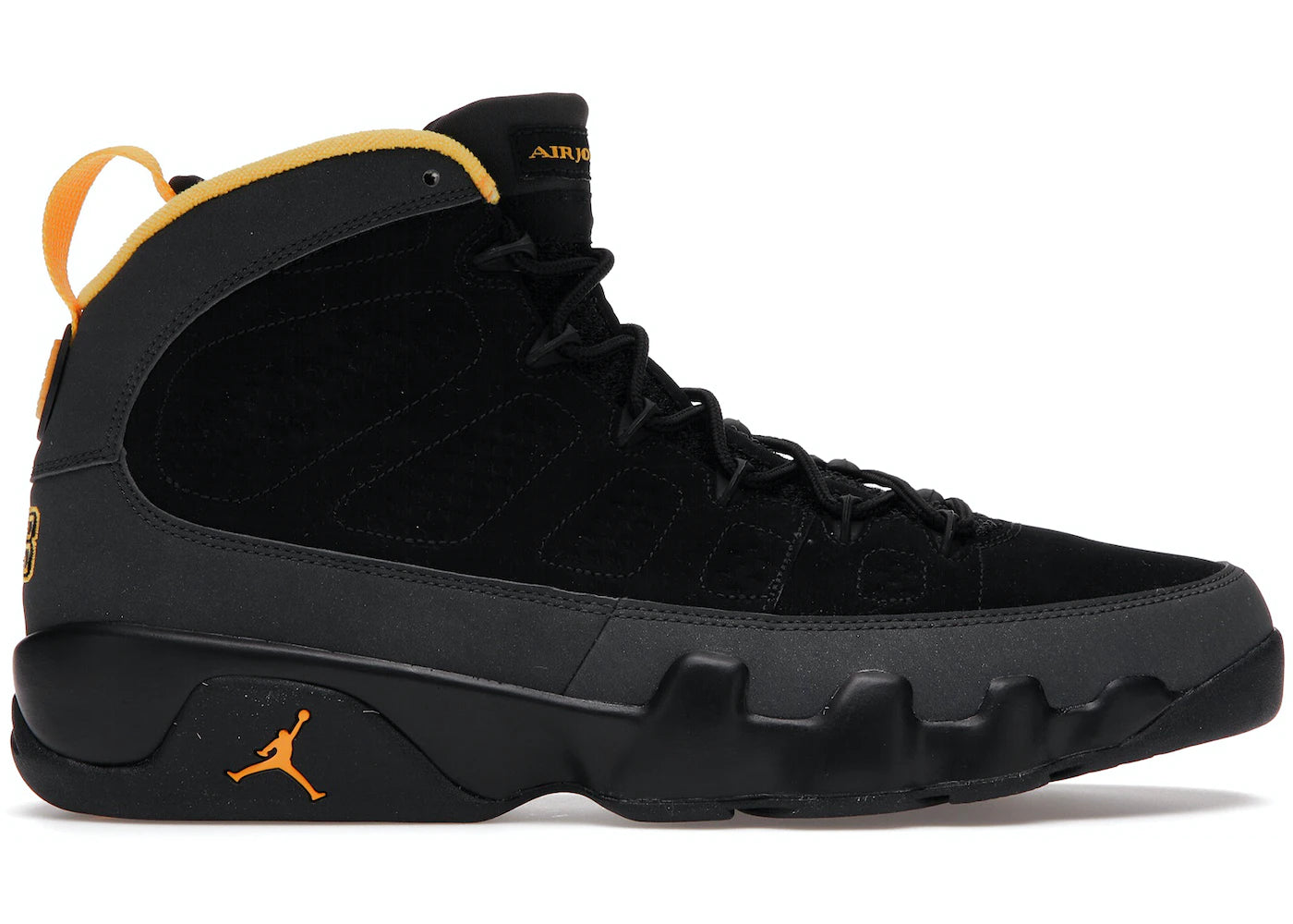 Jordan 9 Retro Dark Charcoal University Gold