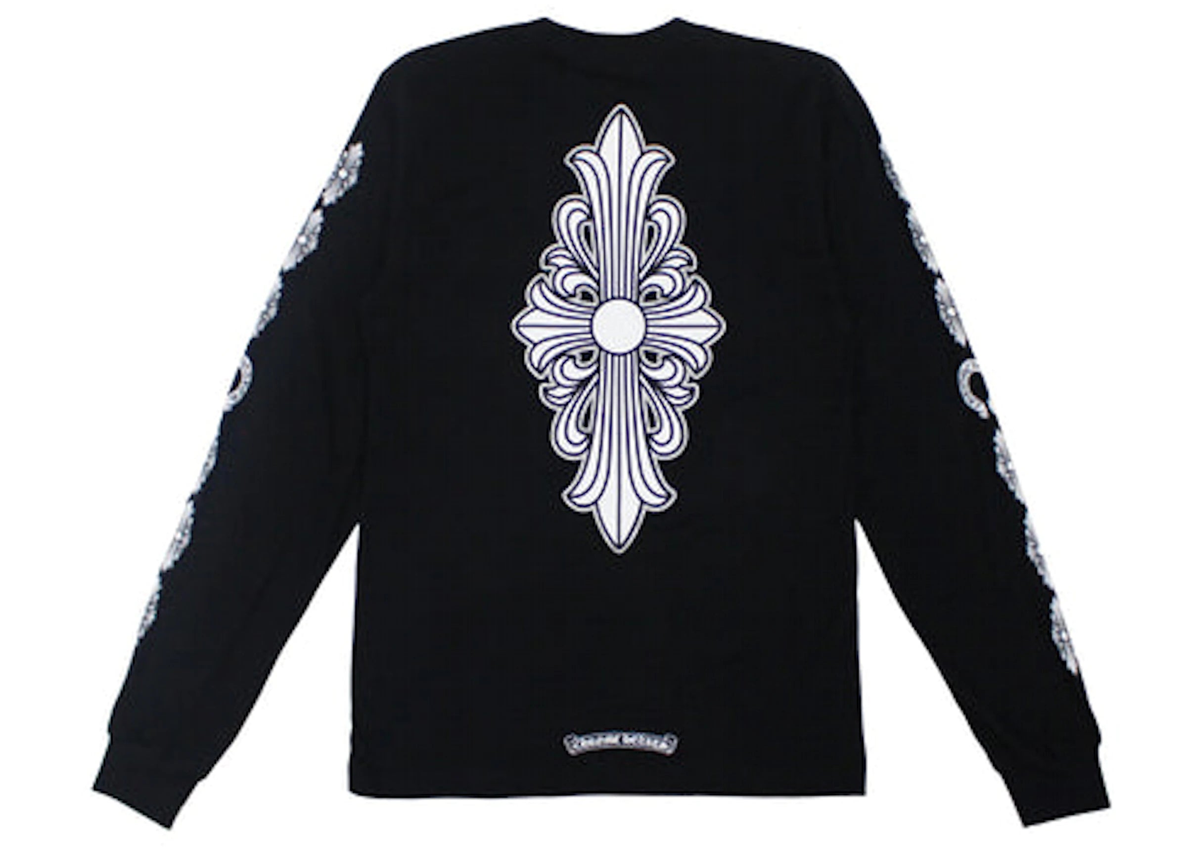 Floral Cross L/S T-shirt Black