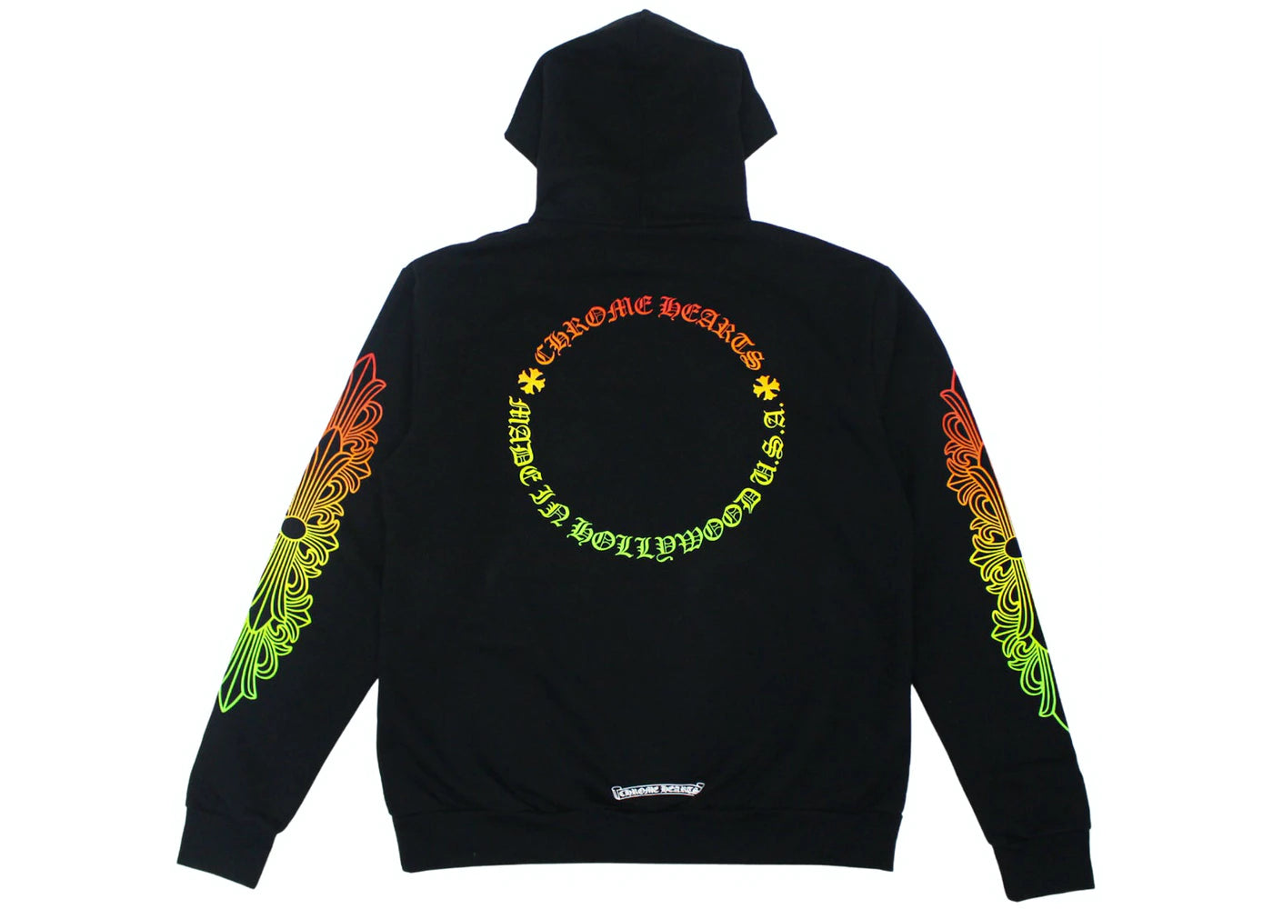 Floral Sleeve Made In Hollywood Hoodie Black