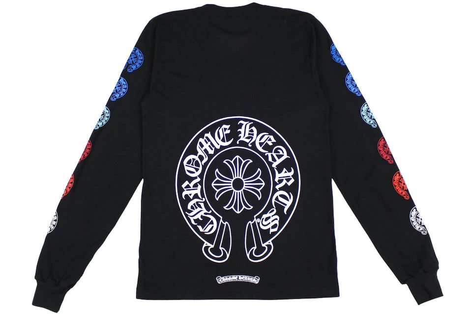 Multi Color Horseshoe L/S T-shirt Black