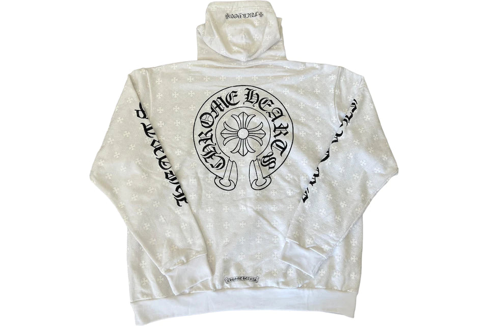 Plus Cross Horseshoe Hoodie White