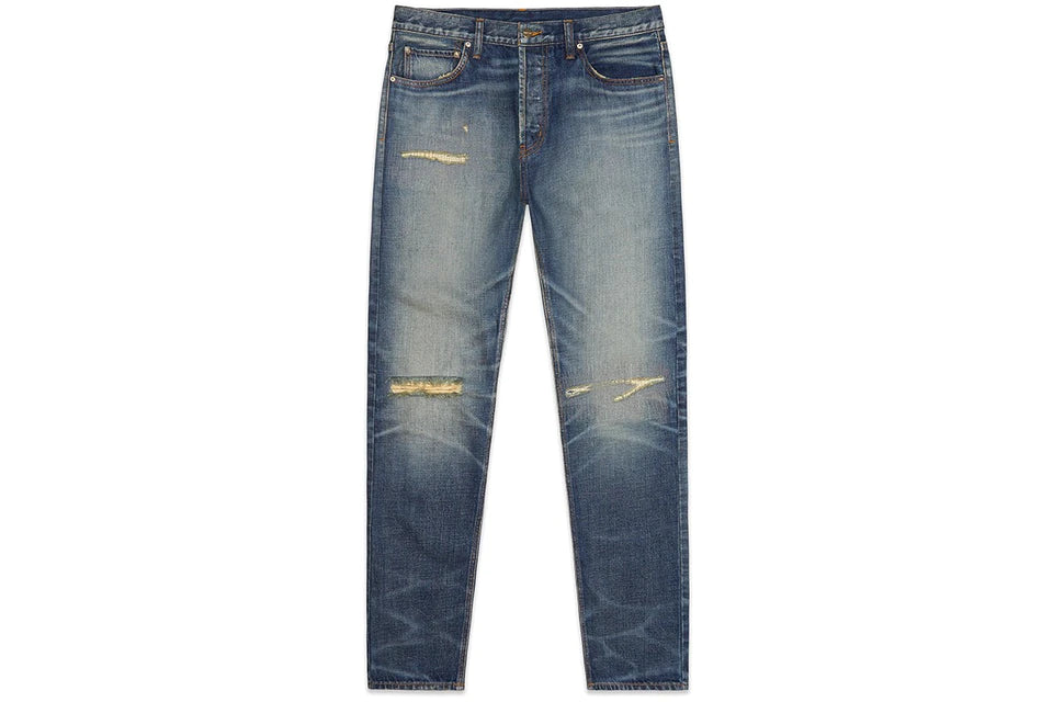 Essentials Denim Jeans Distressed Indigo