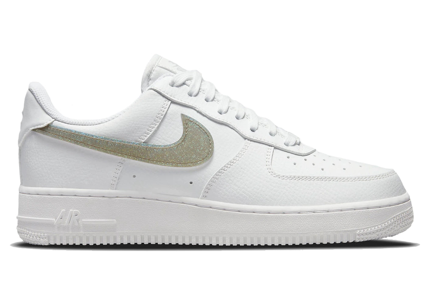 Air Force 1 Low White Gold Glitter Swoosh (W)