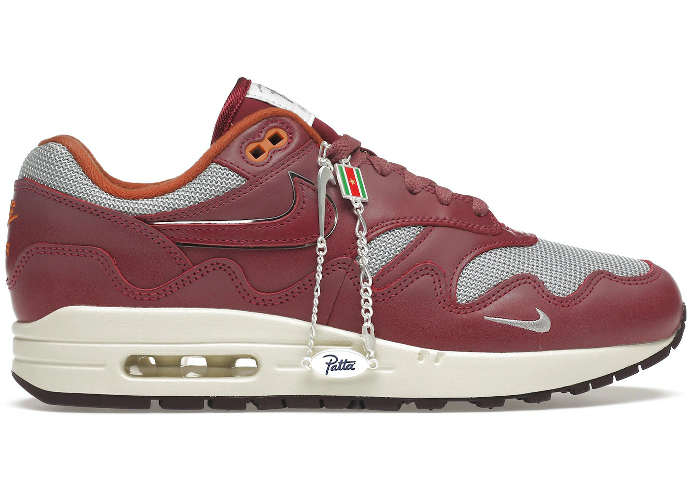 Air Max 1 Patta Waves Rush Maroon (with Bracelet)