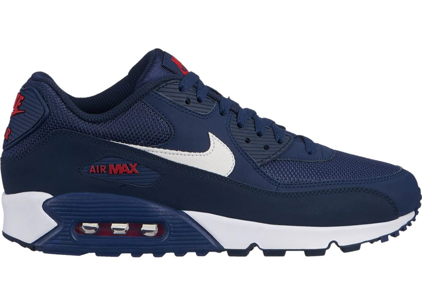 Air Max 90 Midnight Navy University Red White