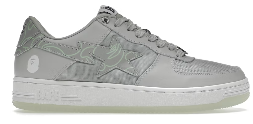 A Bathing Ape  Sta Text Code Camo Grey