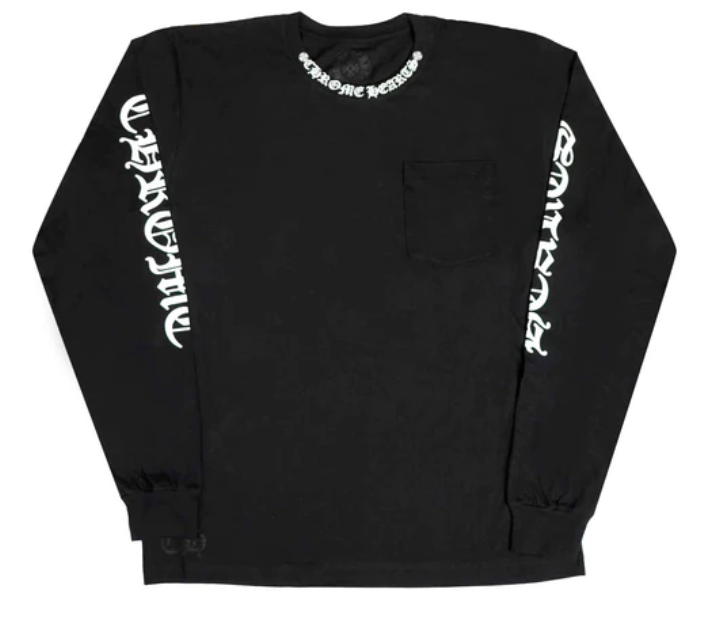 Neck Script L/S T-Shirt Black