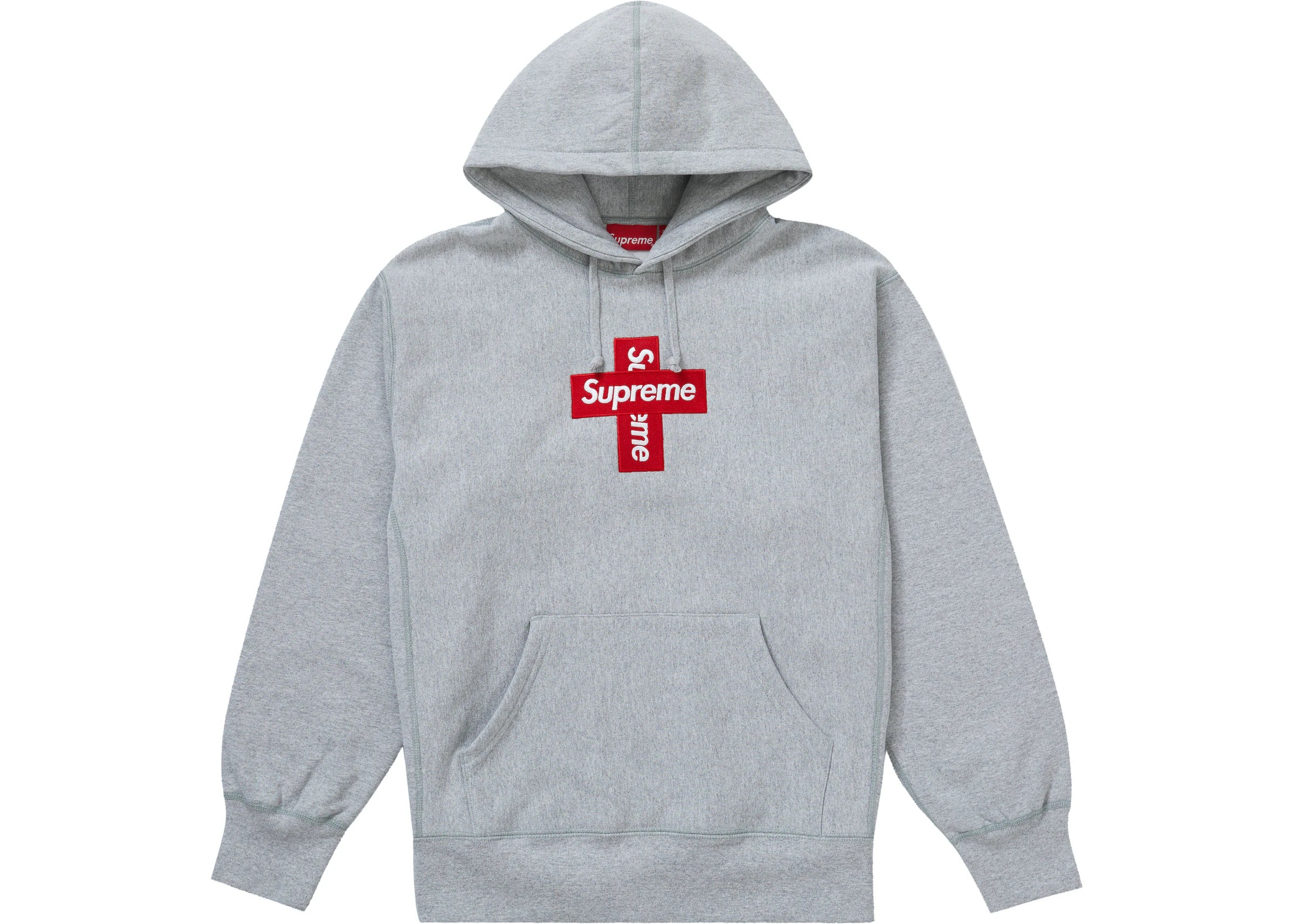 Cross Box Logo Hooded Sweatshirt Heather Grey