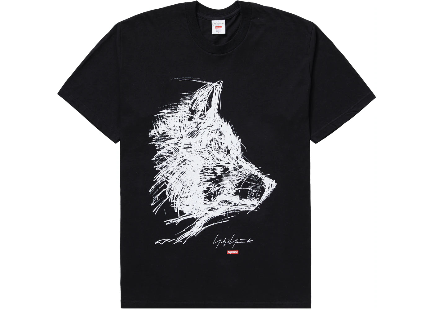 Yohji Yamamoto Scribble Wolf Tee Black