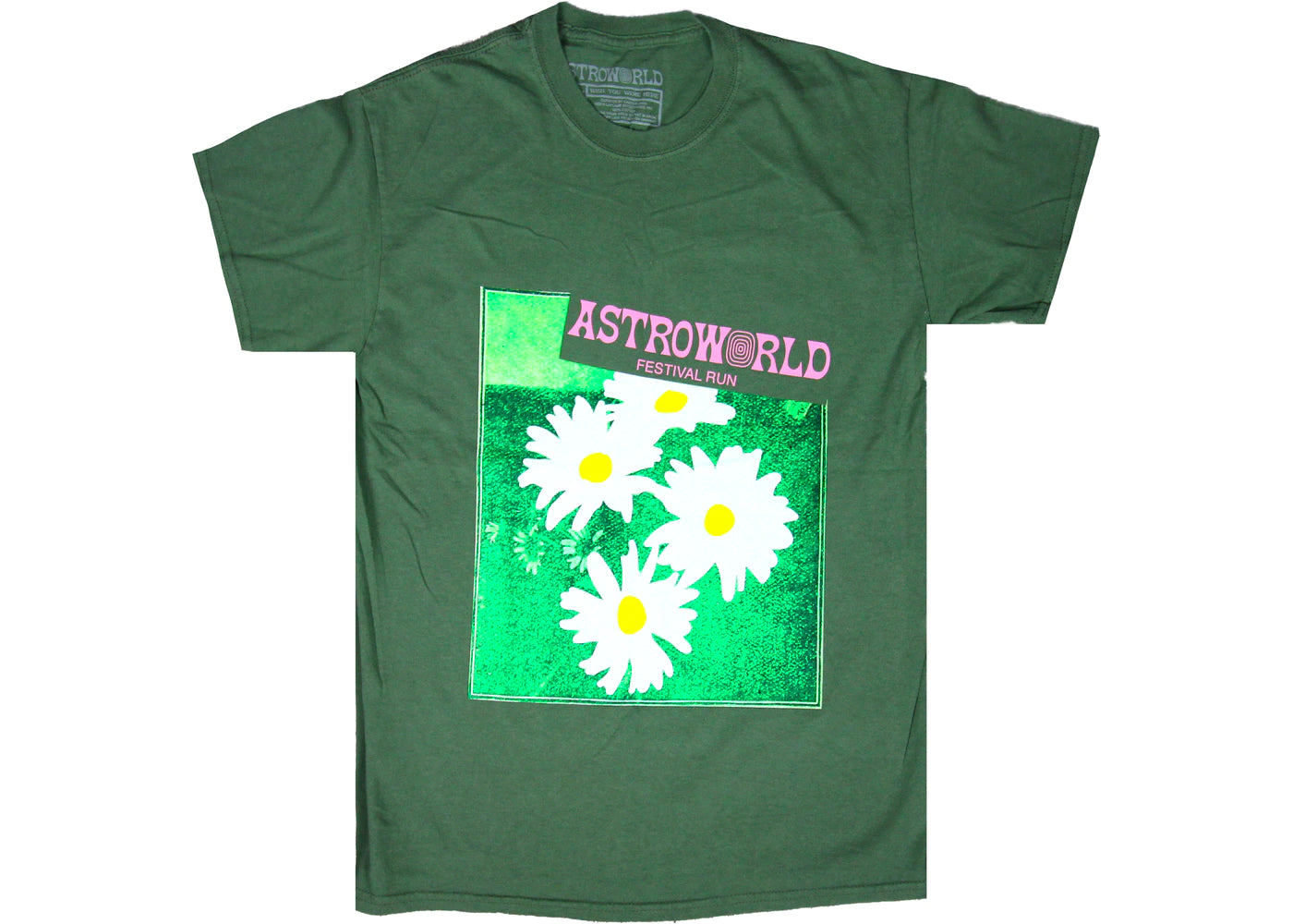 Astroworld Festival Run Flower Tee Olive