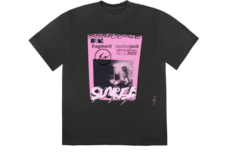 Cactus Jack For Fragment Pink Sunrise T-shirt Washed Black