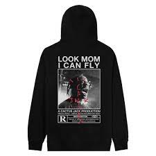 Look Mom I Can Fly Hoodie Black